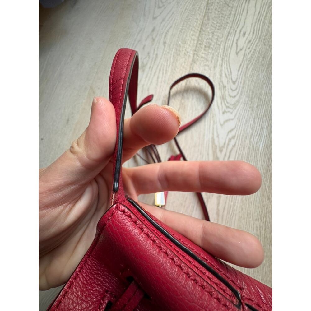 Kate Spade Tiny Cooper Red Pebbled Leather Crossbody Bag with COA - Picture 9 of 14